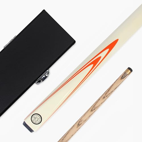 Funky Chalk BCE Ronnie O'Sullivan Orange Flare 57 Inch 2 Piece Centre Joint Snooker Pool Cue and Case Set 9.5mm Tip with Classic Attache Case