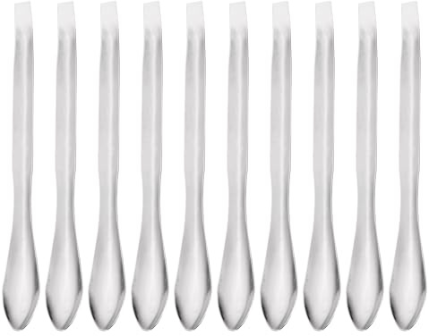 YOKIVE 10 Pcs Cuchara Espátula De Laboratorio, Acero Inoxidable Micro Muestreo Mezcla Medición Ideal Para Laboratorio (125mm/5 Pulgadas) | Medición de mezcla de micromuestras
