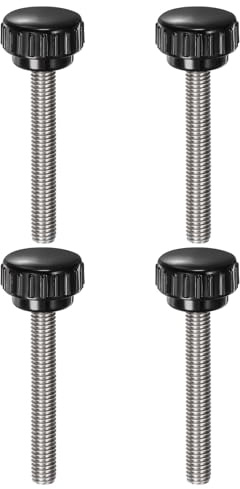 QUARKZMAN 4 Stück Rändelschraube mit Gewinde M8 x 60mm x 25mm Rundkopfschraube Edelstahl 304 Rundgriffbolzen Klemmknöpfe 25mm Handknöpfe Daumenschrauben Spannschraube für Industrie Maschine