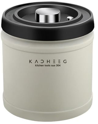 Sealed Coffee Jar - Vacuum Storage Canister, Stainless Steel Gator | Airtight Container With Pump for Beans, Tea, Cereal, Sugar - Kitchen Storage
