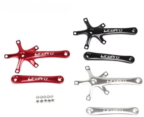 winnerbo Litepro Klapprad-Kurbelgarnitur, ultraleicht, quadratische Kurbel, 170 mm, CNC-Aluminiumlegierung, BMX, Fahrrad, 130 BCD-Kettenblatt-Teile, Zubehör (weiß)