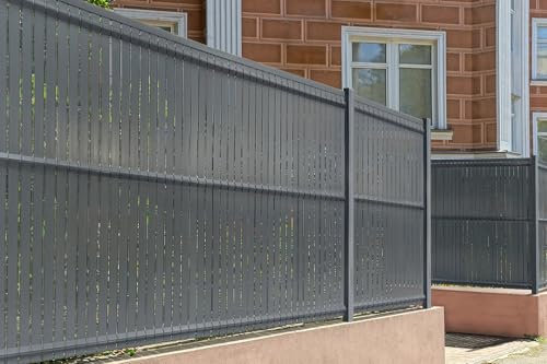 Casanoov Kit de Lamelles Occultantes PVC Gris Rigides CINTO 200x173cm – 34 Lames pour Clôture Rigide – Protection Intimité Jardin Terrasse Extérieur – Traitement Anti-UV – Installation Facile