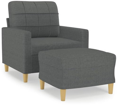 ULUYYUC Wohnzimmer Möbel Bodensofa Sofas & Couches Schlafsofa - Sessel mit Hocker Dunkelgrau 60 cm Stoff für Party Terrasse Lounge Garten