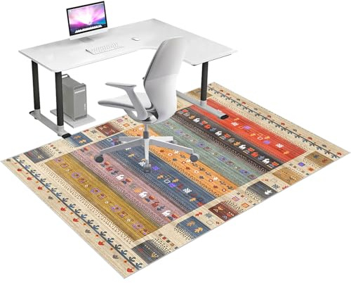 Alfombrilla para Silla de Oficina 70 x 100 cm, Alfombra Silla Gaming, Protector Suelo Silla Ruedas, Alfombrilla Protectora para Suelos para Suelos Duros, Tapete de Protección de Madera/baldosas