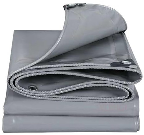 WLRHGl Poolabdeckung für Rund Pools, 3 x 13 m Poolplane aus PVC, Pool Abdeckplane mit Ösen Drahtseil Aluminiumverschluss, wasserdichte Poolfolie für Sommer Winter WLR010, Grau