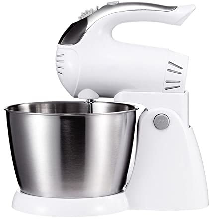 MRKU Batidora de Mano eléctrica 2 en 1, batidora de Mano y de pie, batidora Profesional de 5 Niveles de Velocidad, botón Turbo, batidora de Cocina, Incluye batidores, Ganchos para Masa, 300 W