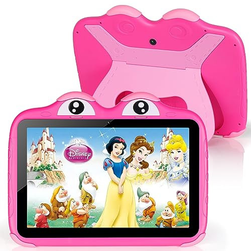 zcobro Tablette pour Enfants 10 Pouces Android Tactile Tablette Enfants avec Case 2+64 Go 5000mAh Widevine L1,WiFi 6 Tablette Bluetooth IPS HD 1280 * 800 Contrôle Parental (Rose)