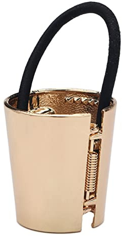 Stirnband Damen Mode Frauen Punk Gothic Gefälschte Metall Haar Manschette Pferdeschwanz Clip Krawatte Halter Haarband Elastische Wrap Haar Zubehör Stirnband Damen Winter(Gold)
