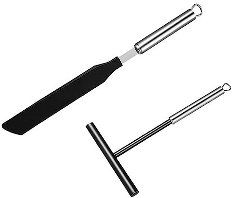 GLEAVI 2juegos Esparcidores y Espátula Inoxidable Para Crepes y Pancakes De Cocina Convenientes Para Hornear Casa