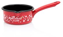 Metalac Stielkasserolle 14cm|1l, ROTE BIENE, Emailliert, im Vintage Design