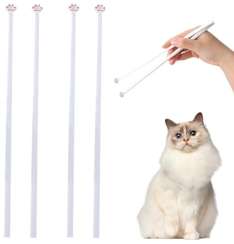 KEQAR 2 paia di bacchette con zampe di gatto, bacchette riutilizzabili, per feste, cucina, ristorante, bacchette divertenti regalo