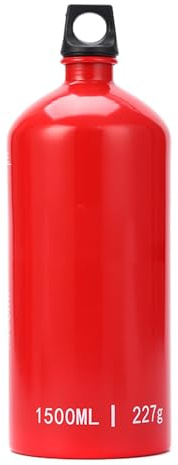 Ejoyous Botella de de Aluminio de 1,5 L, Contenedor de Aceite para Alcohol, Gas Líquido, Aceite y Otros Combustibles para Camping, Senderismo, Mochilero