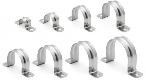 100Pcs Stainless Steel Hose Clips, 8 Sizes Pipe Clamps Set - Ideal for Hoses, Pipes, Exhaust Systems (Multi-Size)