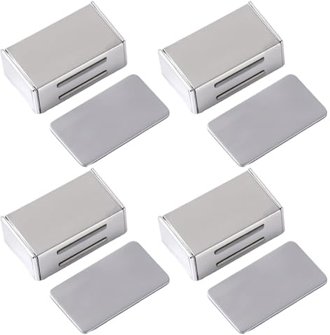 JYNXOR 4 Pcs Türmagnete Zum Kleben, Magnet Für Schranktüren, Magnetverschluss Für Türen, Aus Edelstahl, Türmagnet Stark, Starker Magnetschnäpper, Selbstklebend, Für Türen Von Küchen, Möbeln, Magnet