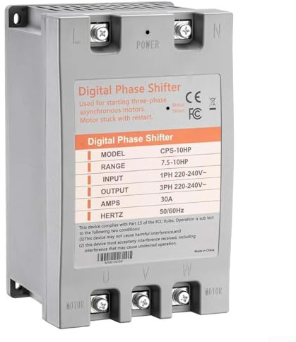10HP Single to 3 Phase Converter 220V 30A Digital Phase Shifter for 3 Phase Motor Variable Frequency Drive CPS-10HP Industrial Power Converter