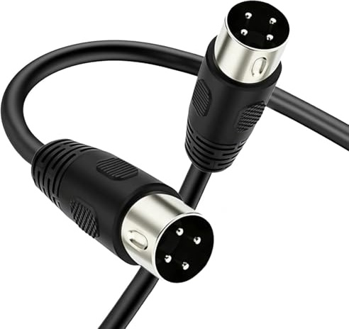 BSHTU 4 Pin DIN Male Plug Cable, 4-Pin Din Male to Male Speaker Extension Converter Adapter Cable Suitable for DVR Digital Video Recorder & DIN Audio Connector Devices (1.5 Meter)