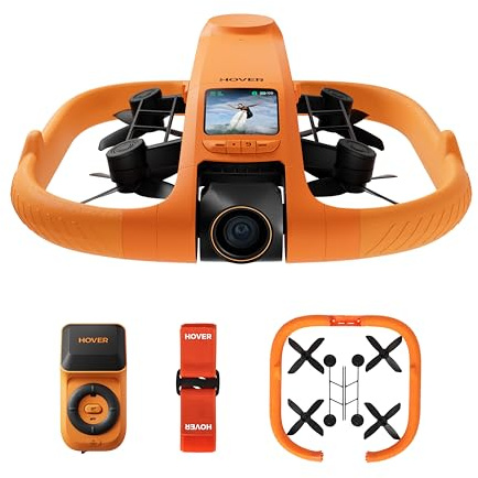 HOVERAir AQUA Flying Camera, IP67 Waterproof Follow Me Drone with Camera | 34mph, 10+ Flight Modes, 4K 100 fps Slow Motion, HDR Video, SmoothCapture 3.0 (Standard Combo)