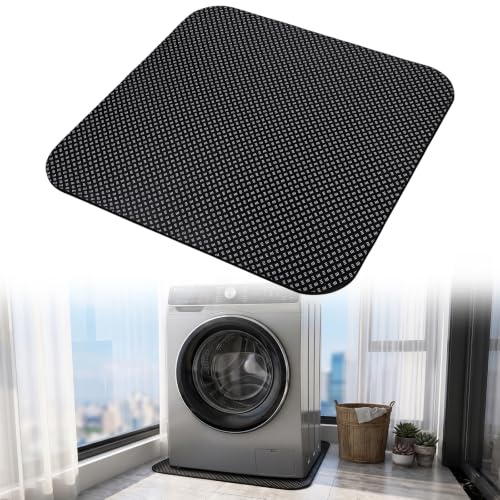 Tranrantic 60 x 60 cm Tapis Anti Vibration Machine a Laver(Noir) | Tapis de Protection Sol Imperméable Double Face pour Machine à Laver, Sèche-linge, Réfrigérateur, Facile à Couper Sur Mesure