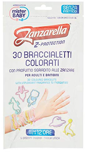 Zanzarella, Braccialetti Antizanzare per Bambini e Adulti, Bracciale Antizanzare in Silicone Atossico con Repellente per Zanzare Naturale a Lunga Durata