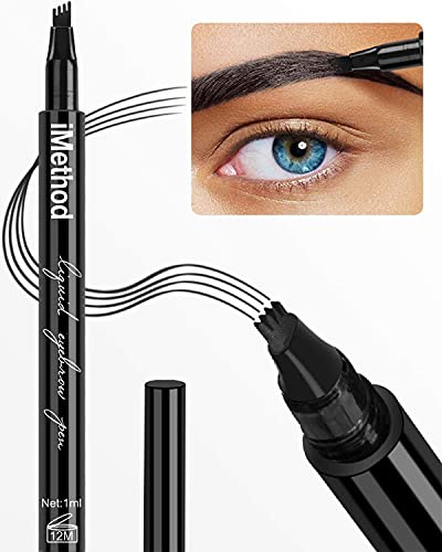 iMethod Augenbrauenstift – iMethod Augenbrauenstift Mit Mikrogabel-Applikator Schafft Mühelos Natürliche Augenbrauen Und Bleibt Den Ganzen Tag lang Unverändert, Schwarz