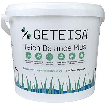 GETEISA Teichbalance Plus 10 kg - Fortschrittlicher Teichreiniger für Fadenalgenbekämpfung & Schlammabbau, Natürliche Inhaltsstoffe, Stabilisiert Wasserwerte, Umweltschonend, Ganzjährig Einsetzbar