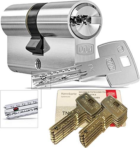 DOM iX Twido 333iX7T Doppelzylinder mit 10 Schlüssel, Länge (a/b) 40/40mm (c= 80mm), mit Sicherungskarte, mit Not- u. Gefahrenfunktion