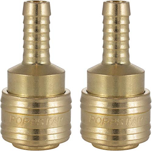 Poppstar 2x snabbkoppling för tryckluft DN 7,2, med slanganslutning (innerdiameter 9,5 mm) tryckluftsanslutning
