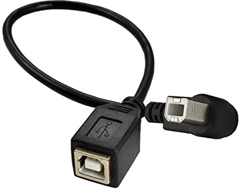 USB 2.0 B Buchse auf Typ B Stecker, kurz, 90 Grad, rechtwinklig, für mobile HDD-Scanner-Drucker (rechts)