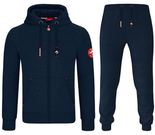 MOOSELINE Herren Jogginganzug Trainingsanzug Sportanzug (M, Navy Blue)