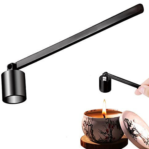 Esteopt Kerzenlöscher, Dochtlöscher, Zubehör mit langem Griff, Edelstahl, für die meisten Kerzen (Black)