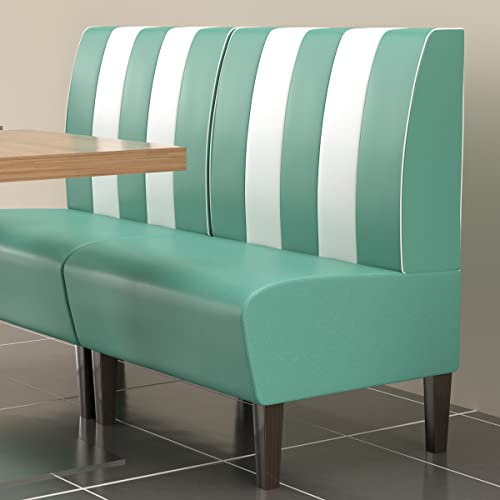 GGMMÖBEL American 1 | Dinerbank | B:H 120 x 103 cm | Gestreift | Türkis | Leder | American Diner Möbel, American Dinerbank