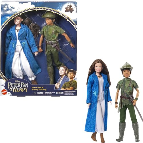 Mattel Disney Peter Pan y Wendy Muñeca y muñeco de colección, juguete +3 años (HNY36)