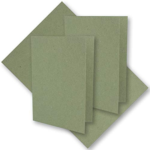 25x grünes Vintage Kraftpapier Falt-Karten 210 x 148 mm - DIN A5 - Grün - Recycling - 220 g blanko Klapp-Karten - UmWelt by GUSTAV NEUSER