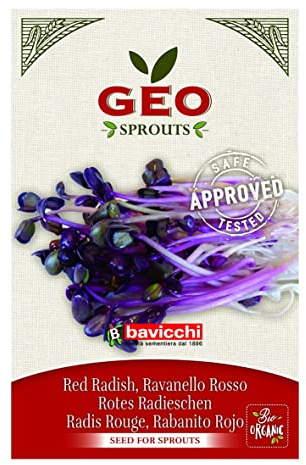 GEO Graines à Germer - Radis Rouge - Graines à Cultiver Bio pour Salades et Plats avec Germination Rapide pour Culture en Germoir - 11g
