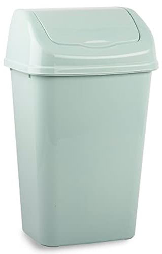 Acan Tradineur - Poubelle en plastique avec couvercle basculant, Bac à déchets léger et résistant, pour salle de bain, cuisine, bureau, maison, fabriqué en Espagne (9 litres, 39 x 24 x 18,7 cm