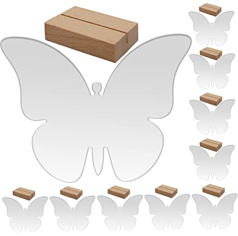 Operitacx 10sätze Tischschilder Aus Acryl Transparent Und Leer Mit Holzsockel Für Hochzeiten Geburtstagsfeiern Und Jubiläen Als Dekoratives Reservierungsschild Oder Hochzeitsaccessoire