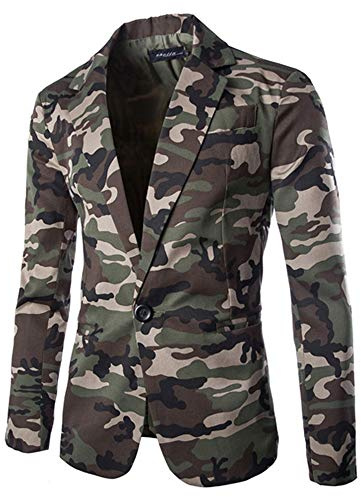 Kamouflagejacka, herr, blazer, kostymjacka, sportig, snygg, normal passform, mode, blazer, män, lätt jacka, klassisk jacka, fritidsjacka, sportjacka, sportjacka, Armégrön, L