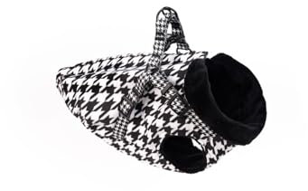 Baylabel Hundejacke mit Geschirr Black`n`White - Winddicht - Winterjacken & Wintermäntel für Hunde - Hundemantel Winter mit Fleece-Futter - Dog Jacket Kleine Mittlere und Große Hunde (S)