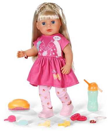 BABY born Sarah, 36 cm große Puppe mit Langen Haaren und 7 Funktionen, für Kinder ab 3 Jahren, funktioniert ohne Batterie, 835722 Zapf Creation