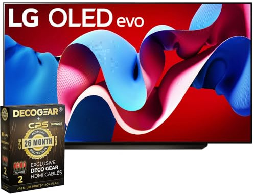 LG OLED77C4PUA 77 Inch Class OLED evo C4 Series Smart TV 4K Processor (2024) + Deco Gear 4K HDMI 2.0 Cable w/Pure Copper Conductors & CPS Exclusive 26 Month Protection Pack Bundle (BEACH-CPS-263000)