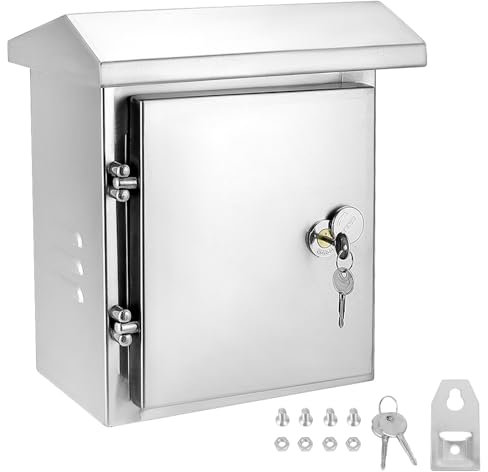 QWORK® Quadro di distribuzione esterno impermeabile - 32X25X16 cm - in acciaio inox 304 - distributore elettrico a parete