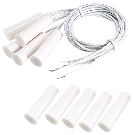 MCQWOMFQAK NC Einbau-Sicherheits-Fenster-Tür-Sensor, Alarm, magnetischer Reed-Schalter, weiß, RC-35, 5 Stück xiaguolingsm