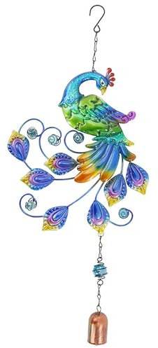 Umimiss Peacock Garden Ornaments - Wind Spinners, Outdoor Garden Peacock, Solar Wind Spinner, Stainless Steel, Kinetic, 3D Streamer Effect, Coclor