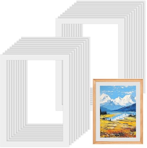 MAKTSAM 20 Stück A3 weiße Passepartouts für Rahmen, A3-Bilderrahmen-Halterungen, Passepartout für Bilder, Poster, Gemälde, Fotoarbeiten