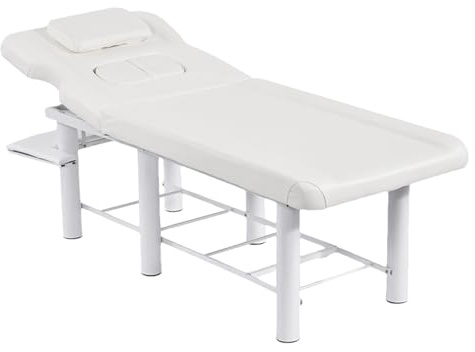 Spa Table - Metal Frame Massage Beds | Massage Bench with Adjustable Backrest, Massage Supplies for Spa Massage Cosmetic Hairdressing
