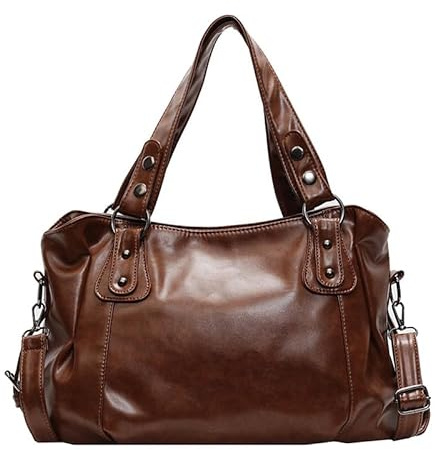 Coolives Damenhandtasche Hobo Handtasche Schultertasche Shopper aus PU-Leder Damen Tasche Hobo Damentasche Umhängetasche Taschen Henkeltasche für Frauen Mutter Braun