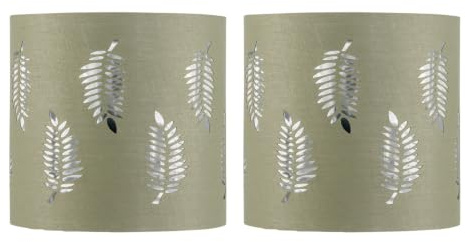 Set of 2 Fern - Sage Green Cut Out 15.5cm Table Lamp Shades