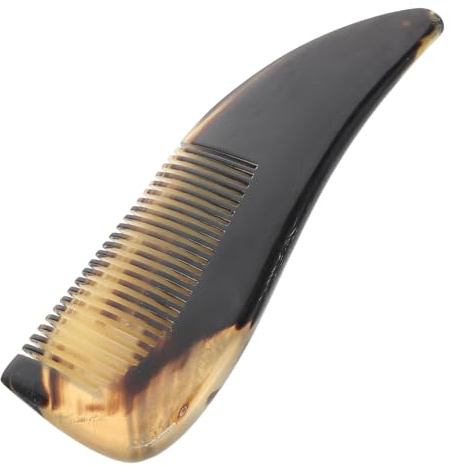 EXQUIMEUBLE Hornkamm Mit Ergonomischem Griff Für Kopfhautmassage Handgefertigter Haarpflegekamm Mit Feinen Zähnen Für Hause Kleiner Holzkamm Für Haarstyling
