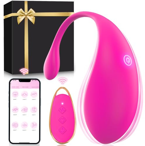Vibradorador Mujer Juguetes Eróticos Para Pareja Sexuales Vibrador Mando Distancia Vibradores Consoladores.. para Mujer con Vibración Bolas Chinas Vibradorador Clítoris Control Remoto 9 Modos(Rojo)