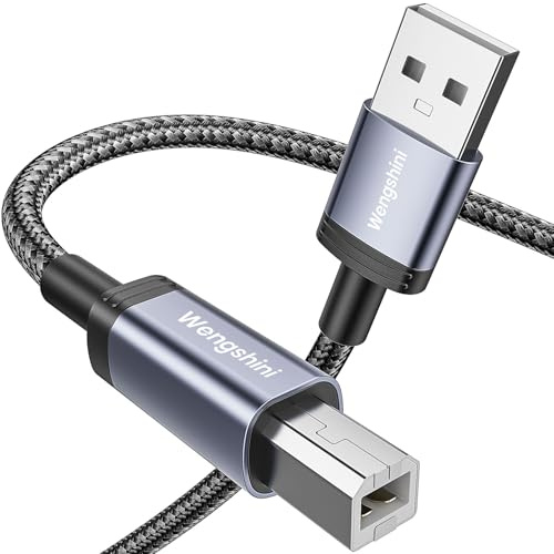 Wengshini USB 2.0 Printer Cable 5M, USB Type A Male to B Male Printer Scanner Cord High Speed Compatible with HP, Canon, Dell, Epson, Lexmark, Xerox, Samung and More